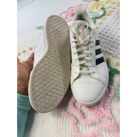 Adidas Grand Court Base White Black  10 Sneakers Mens Shoes Comfort Casual - Picture 4 of 8